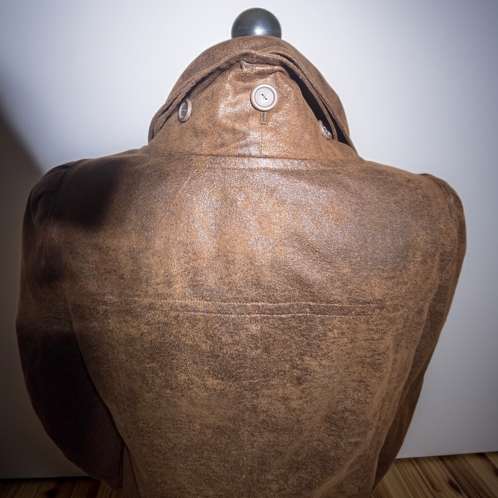 Brown Ruffled Women's Jacket - Picture 3 of 6